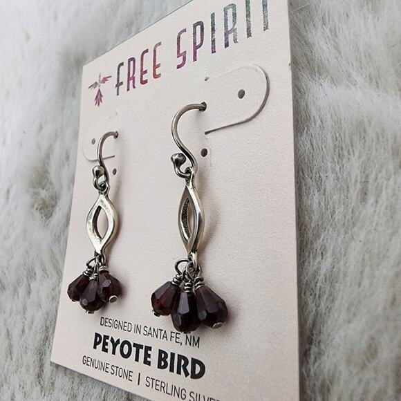 NEW Peyote Bird Free Spirit Sterling Silver and Brown Dangle Hook Earrings - Picture 7 of 9